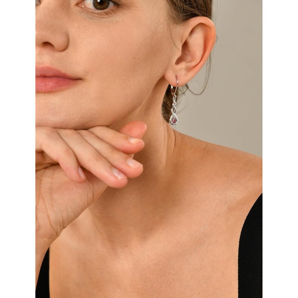 Twisted Sterling Silver Infinity Dangle Earrings … - image 3